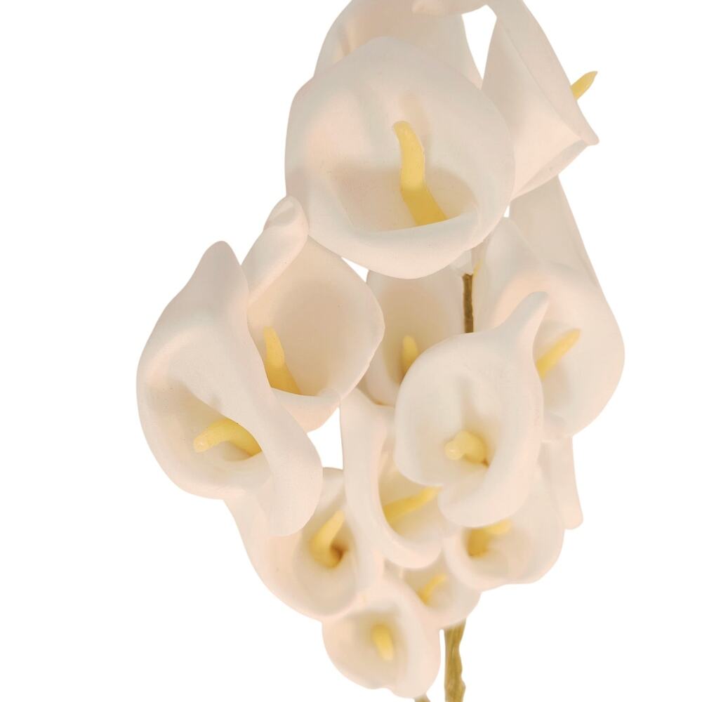 White Foam Calla Lily Flowers 4" Blooms Long Stems Wedding Floral Decor Lot 21